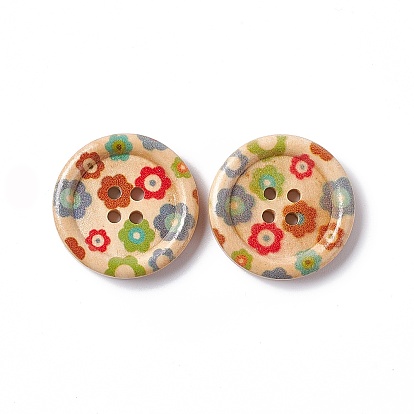 China Factory Round Painted 4-hole Basic Sewing Button, Wooden 1 inch  Buttons 25mm in bulk online 