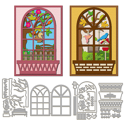 Трафареты для резки углеродистой стали с видом из окна, для diy scrapbooking, Фотоальбом, декоративная бумага для тиснения, форма для поздравительных открыток