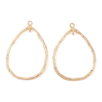 Brass Open Back Bezel Pendants, Geometric, 2-Loop Link Pendants