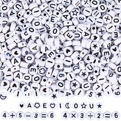 1400 шт. 10 стили акриловые бусины с горизонтальными отверстиями, плоско-круглые