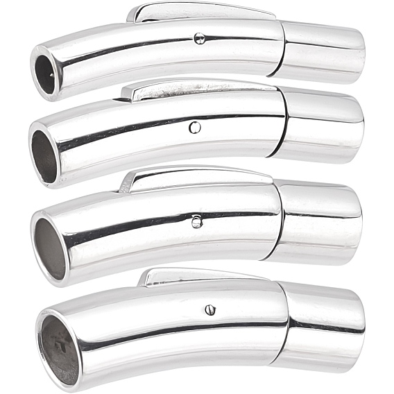 4 Sets 4 Style 304 Stainless Steel Bayonet Clasps, Column