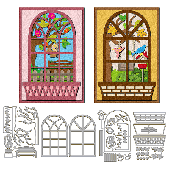 Трафареты для резки углеродистой стали с видом из окна, для diy scrapbooking, Фотоальбом, декоративная бумага для тиснения, форма для поздравительных открыток