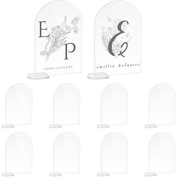 Acrylic Table Sign Holders, Blank Place Number Signs, for Wedding, Restaurant, Birthday Party Decorations, Arch