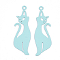 430 Stainless Steel Kitten Pendants, Spray Painted, Etched Metal Embellishments, Cat Silhouette Shape