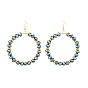 Electroplate Glass Dangle Earrings, with 304 Stainless Steel Earring Hooks, Ring