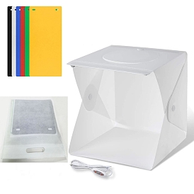 Kit de tente de lumière de photographie pliable portable en pvc, avec tissu de fond eva et câble usb