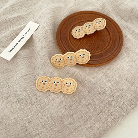 Cute Cookie Hair Clip Set for Girls, Cartoon Hair Accessories with Alligator Clips and Bobby Pins