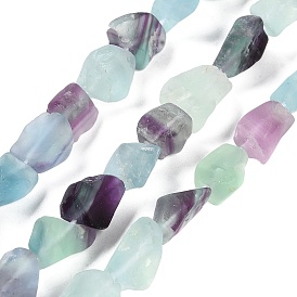 Raw Rough Natural Fluorite Beads Strands, Nuggets