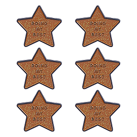 6Pcs Star with Word Doing My Best Enamel Pins, Alloy Lapel Pin Backs for Backpack Clothes