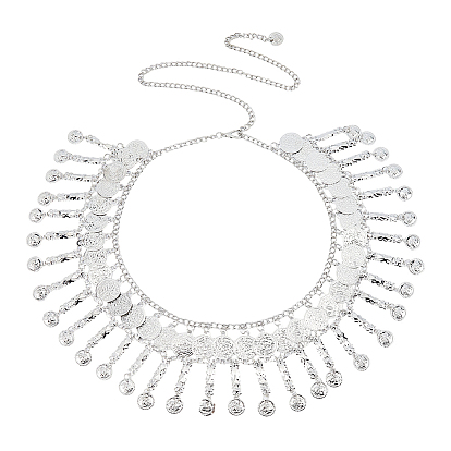 Cadenas de cintura con borlas de monedas de aleación bohemia, Joyería corporal para bikini para mujer
