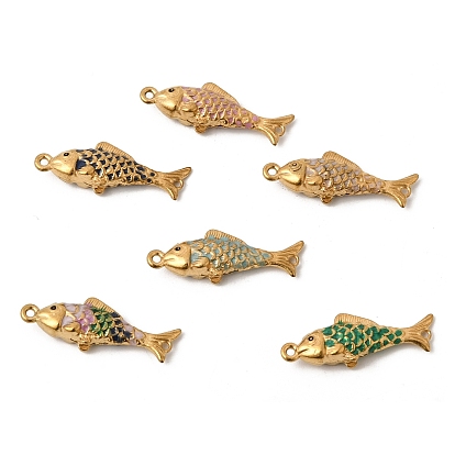 304 Подвески-коннекторы в виде рыбок из нержавеющей стали с эмалированным покрытием, ионное покрытие (ip), золотые