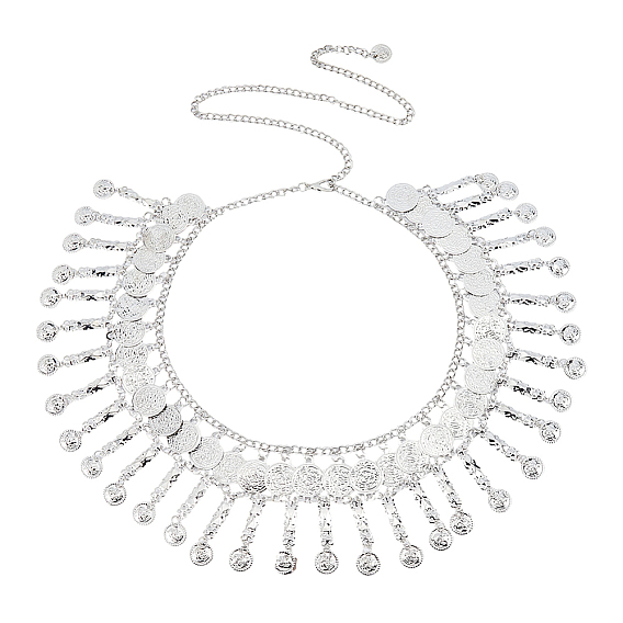 Chaînes de taille bohèmes en alliage avec pompons et pièces de monnaie, bijoux de corps bikini pour femmes