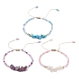 3 шт. 3 стиль, наборы браслетов из натуральных смешанных драгоценных камней и стеклянных семян, плетеных бусин, нейлоновые регулируемые браслеты