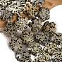 Natural Dalmatian Jasper Beads Strands, 5-Petal Flower, with Seed Beads