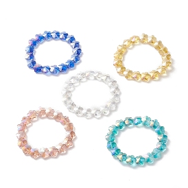 Galvanoplastie verre fleur de prunier perles enfants bracelets, bracelet extensible fleur pour enfant