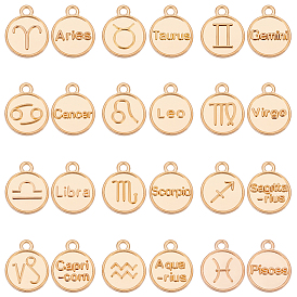 120 шт. 10 наборы подвески из позолоченного сплава с тематикой созвездия, плоско-круглые