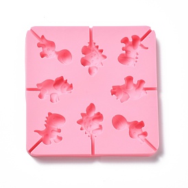 DIY Lollipop Making Food Grade Silicone Molds, Candy Molds, Dinosaur, 8 Cavities