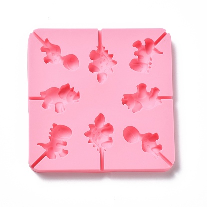 DIY Lollipop Making Food Grade Silicone Molds, Candy Molds, Dinosaur, 8 Cavities