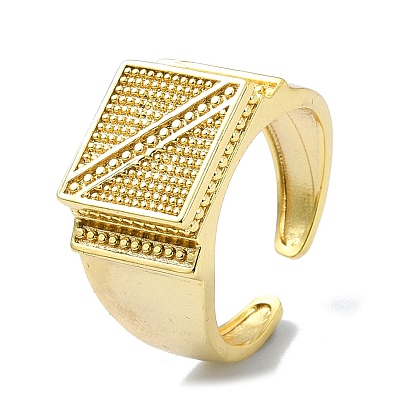 Brass Open Cuff Rings, Square Signet Rings