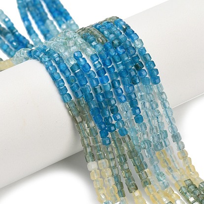 Природного апатита нитей бисера, граненые настольные бусины в форме куба