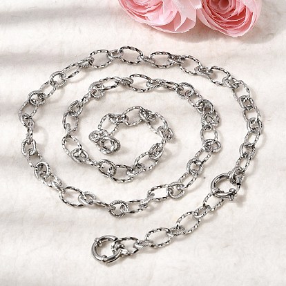 7мм 201 цепочки из нержавеющей стали с витыми овальными звеньями, не тускнеет