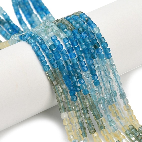 Природного апатита нитей бисера, граненые настольные бусины в форме куба