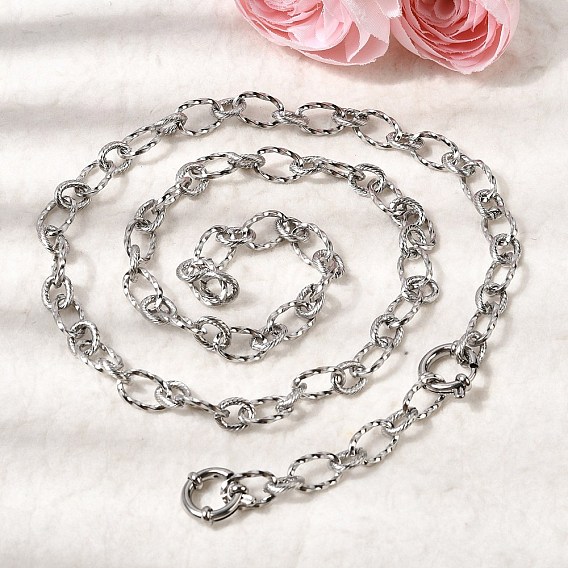 7мм 201 цепочки из нержавеющей стали с витыми овальными звеньями, не тускнеет
