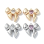 Brass Charms, with Glass, Bowknot