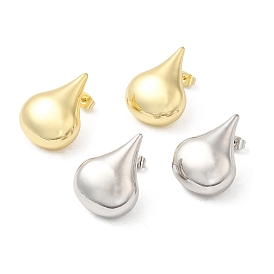 Brass Teardrop Stud Earrings