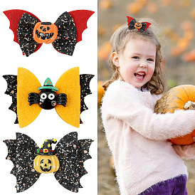 Милая заколка для волос с крыльями летучей мыши для детей - головной убор для костюма на Хэллоуин, очаровательный бантик.