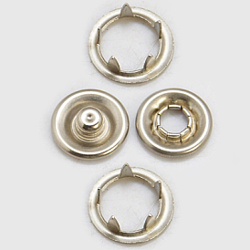 Brass Bouton Pression Eyelet with Washer, Snap Button, Press Studs, Open Ring Prongs, No Sew Fasteners