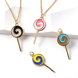 Colorful Rainbow Candy Pendant Necklace for Couples and Women