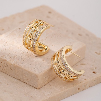 Винтажные полые серьги-гвоздики с элитным дизайном и изысканным чувством моды