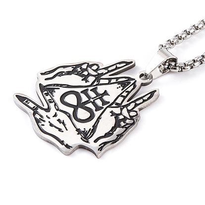 Темный панк сатанинский крест 201 ожерелья с подвесками из нержавеющей стали, с эмалью, коробка цепи