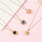 4pcs 4 estilos amatista natural y citrino calentado y apatita y jade teñido verde colgante hexagrama envuelto en alambre de cobre collares de cadena de cable de latón para mujer, dorado