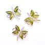 Brass Micro Pave Cubic Zirconia Links, with Enamel, Cadmium Free & Nickel Free & Lead Free, Dragonfly