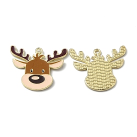 Alloy Enamel Pendants, for Christmas, Elk Christmas Reindeer/Stag