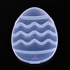 6 Пластиковые контейнеры для хранения бусин в форме пасхального яйца с откидной крышкой