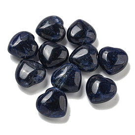 Natural Sodalite Beads, Half Drilled, Heart