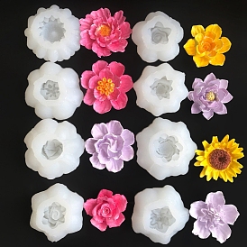 Multiple Flower DIY Candle Silicone Molds, Food Grade Silicone, Decoration Making, for Candle Making