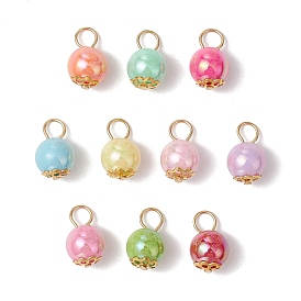 Непрозрачные акриловые подвески, с 304 петлями из нержавеющей стали, круглые