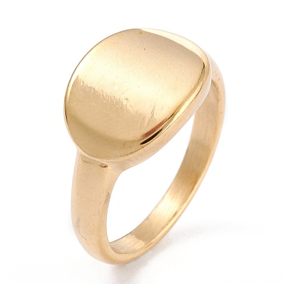 Ion Plating(IP) 304 Stainless Steel Finger Rings, Oval