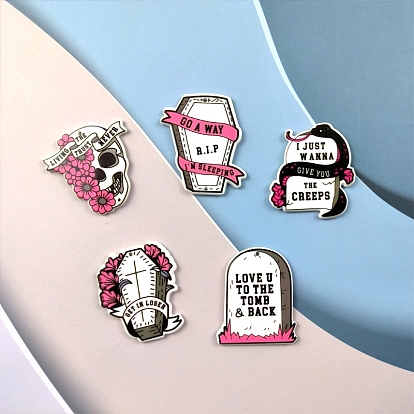 Хэллоуин гроб/череп/надгробие акриловые подвески