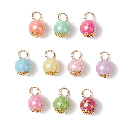 Непрозрачные акриловые подвески, с 304 петлями из нержавеющей стали, круглые