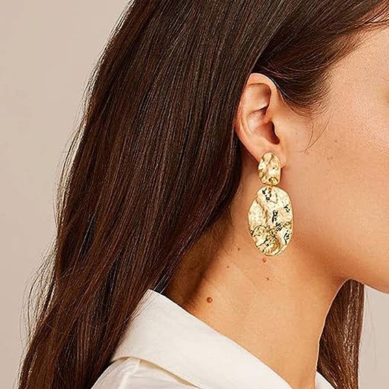 Сплав мотаться серьги стержня, молотые текстурированные самородки