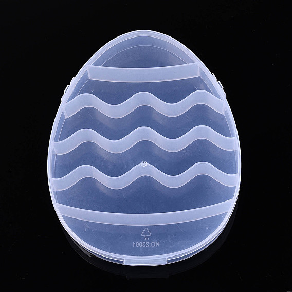 6 Пластиковые контейнеры для хранения бусин в форме пасхального яйца с откидной крышкой