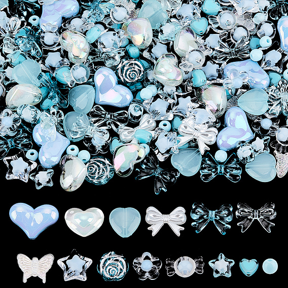 250 шт 14 стили прозрачные акриловые бусины, бусина в бусине, разнообразные