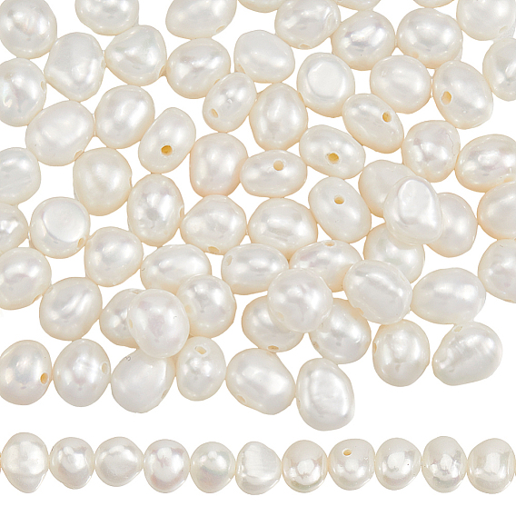 2 бусины из натурального культивированного пресноводного жемчуга, барочный жемчуг кеши жемчужные бусы, двух сторон полированной