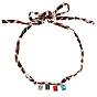 Alloy Pendant Polyester Collar Necklaces for Women, Golden