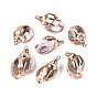 Electroplated Golden Brass Edged Natural Spiral Shell Pendants, Conch Charms